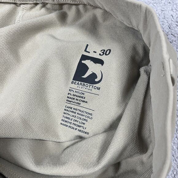 Bearbottom Clothing Pants Mens Large Khaki Stretch Golf Work Nylon Spandex Tan - Picture 3 of 12